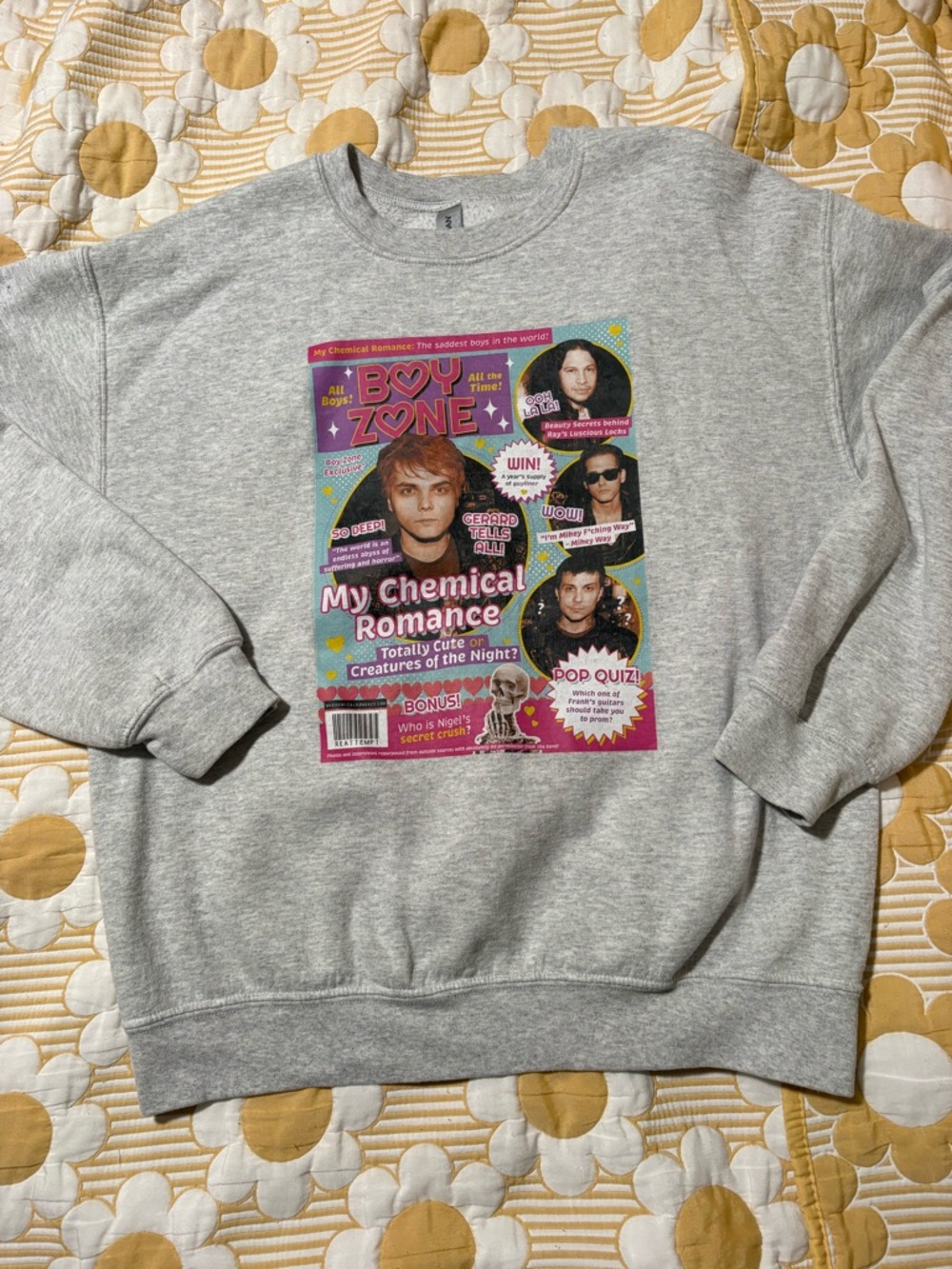 My Chemical Romance Boy Zone Magazine Cover Graphic Crewneck Sweatshirt